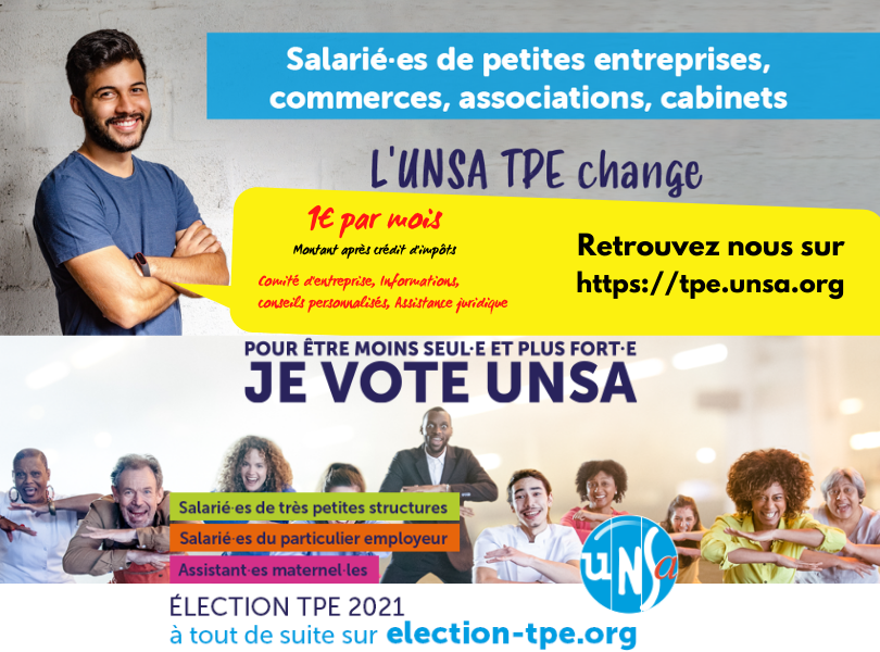 Salarié.e.s du courtage, votez UNSA aux élections TPE avant le 6 avril.